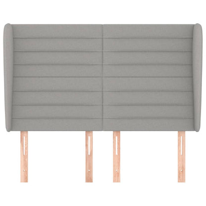 Testiera ad Orecchio Grigio Chiaro 147x23x118/128 cm in Tessuto