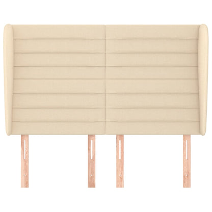 Testiera ad Orecchio Crema 147 x 23 x 118/128 cm in Tessuto