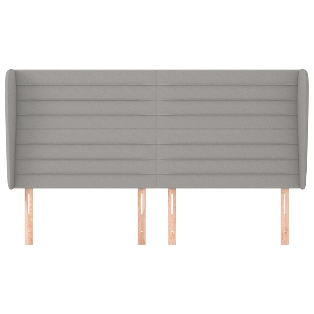 Testiera ad Orecchio Grigio Chiaro 163x23x118/128 cm in Tessuto