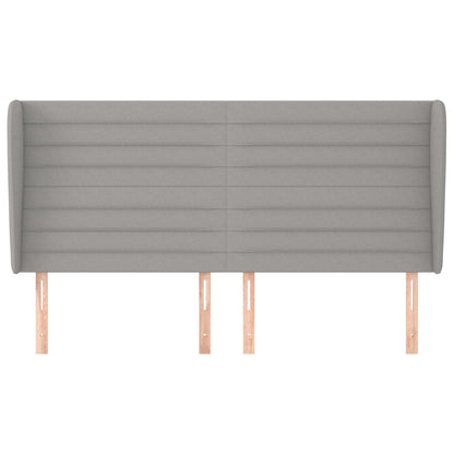 Testiera ad Orecchio Grigio Chiaro 183x23x118/128 cm in Tessuto