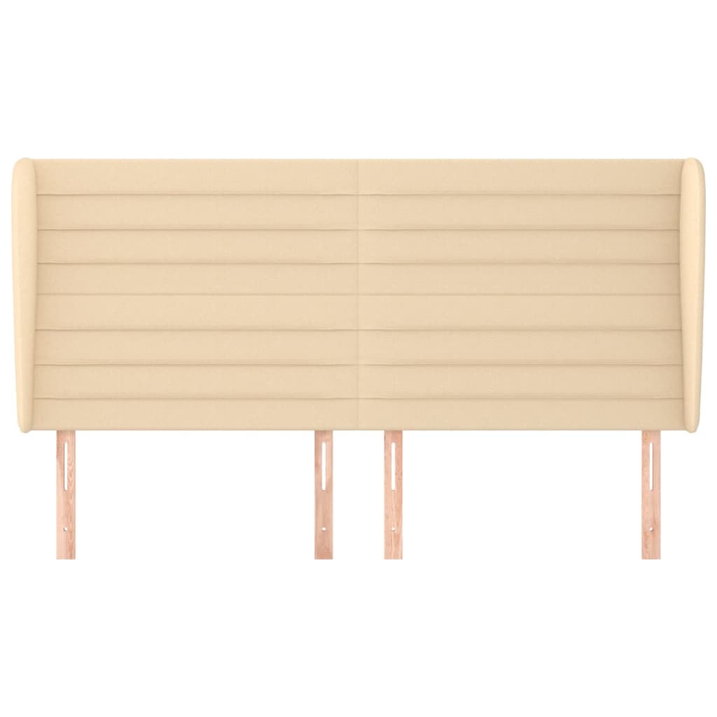 Testiera ad Orecchio Crema 203x23x118/128 cm in Tessuto