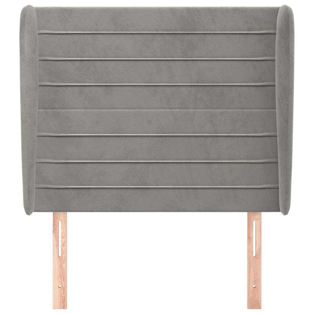 Testiera ad Orecchio Grigio Chiaro 83x23x118/128 cm in Velluto