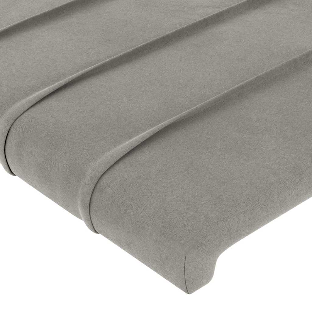 Testiera ad Orecchio Grigio Chiaro 83x23x118/128 cm in Velluto
