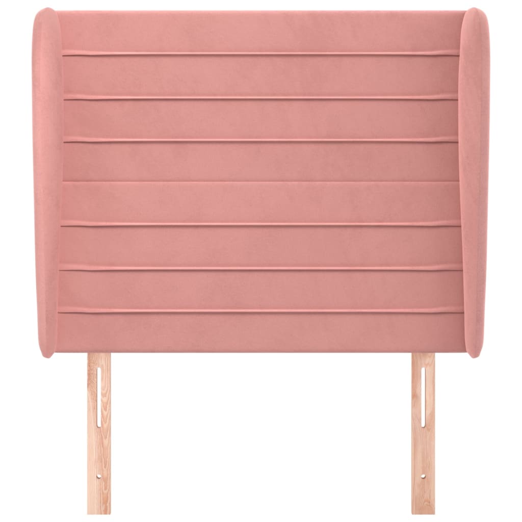 Testiera ad Orecchio Rosa 83x23x118/128 cm in Velluto