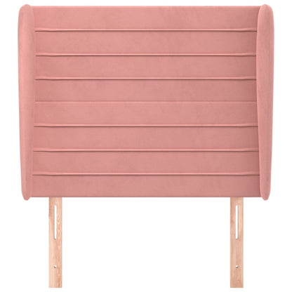 Testiera ad Orecchio Rosa 83x23x118/128 cm in Velluto