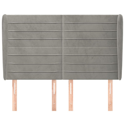 Testiera ad Orecchio Grigio Chiaro 147x23x118/128 cm in Velluto