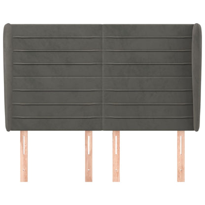 Testiera ad Orecchio GrigioScuro 147x23x118/128cm in Velluto