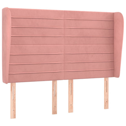 Testiera ad Orecchio Rosa 147x23x118/128 cm in Velluto
