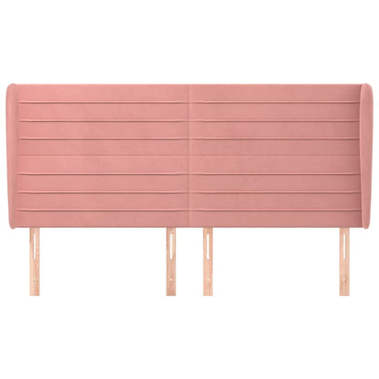 Testiera ad Orecchio Rosa 183x23x118/128 cm in Velluto