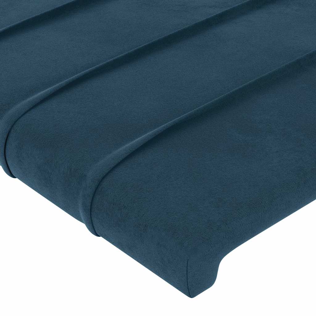 Testiera ad Orecchio Blu Scuro 203x23x118/128 cm in Velluto