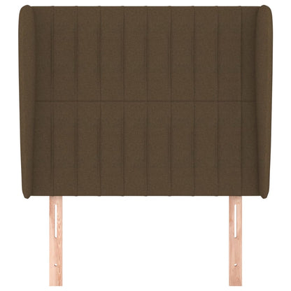 Testiera ad Orecchio Marrone Scuro 83x23x118/128 cm in Tessuto