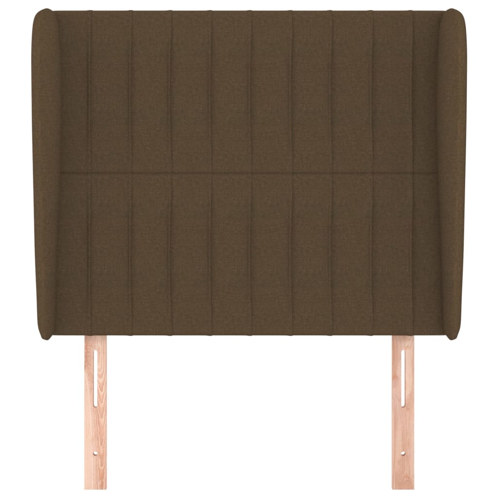 Testiera ad Orecchio Marrone Scuro 103x23x118/128 cm in Tessuto