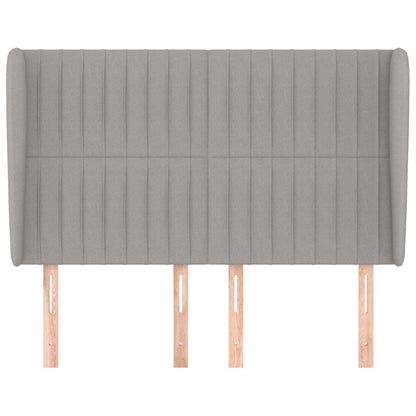 Testiera ad Orecchio Grigio Chiaro 147x23x118/128 cm in Tessuto