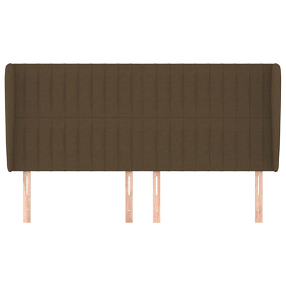 Testiera ad Orecchio Marrone Scuro 163x23x118/128 cm in Tessuto