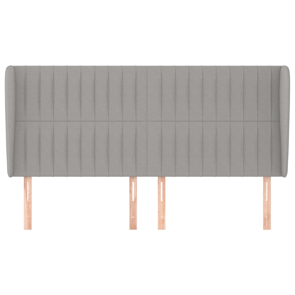 Testiera ad Orecchio Grigio Chiaro 183x23x118/128 cm in Tessuto