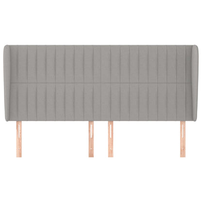 Testiera ad Orecchio Grigio Chiaro 183x23x118/128 cm in Tessuto