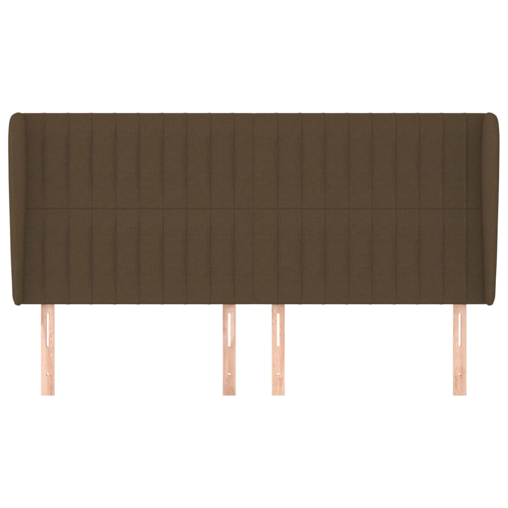 Testiera ad Orecchio Marrone Scuro 183x23x118/128 cm in Tessuto
