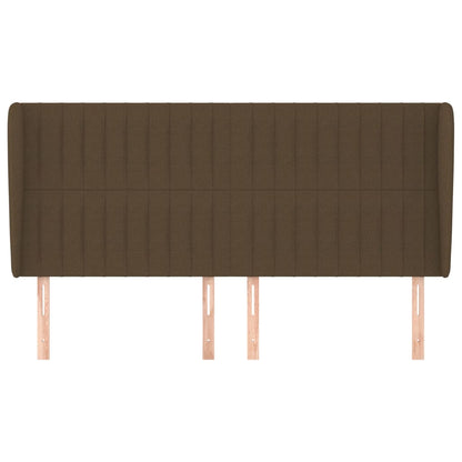 Testiera ad Orecchio Marrone Scuro 183x23x118/128 cm in Tessuto