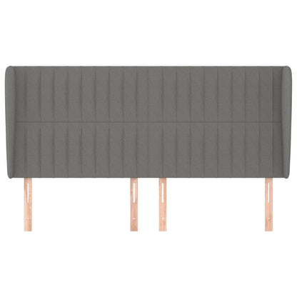 Testiera ad Orecchio GrigioScuro 203x23x118/128cm in Tessuto