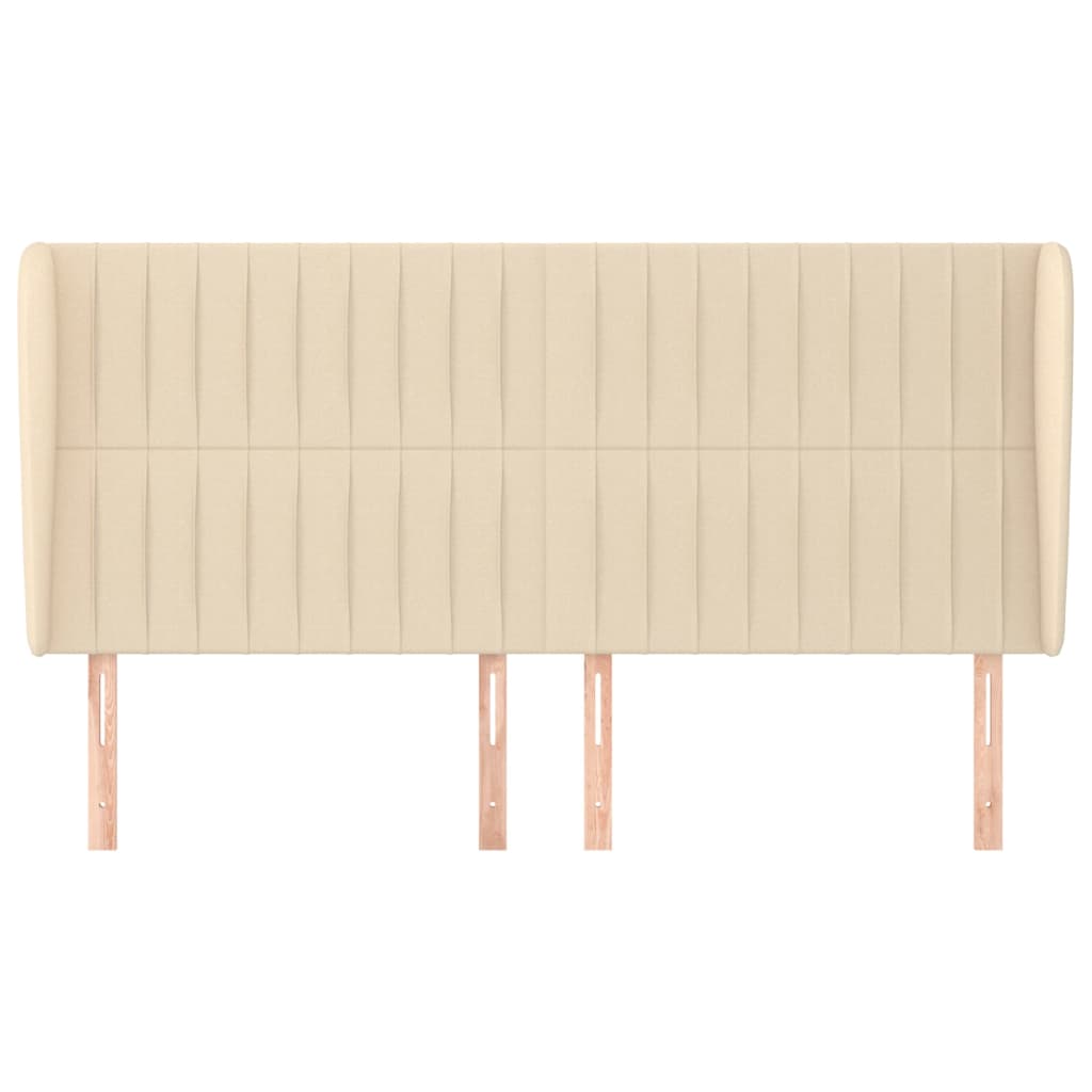 Testiera ad Orecchio Crema 203x23x118/128 cm in Tessuto