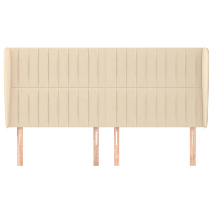 Testiera ad Orecchio Crema 203x23x118/128 cm in Tessuto