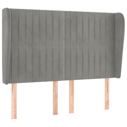 Testiera ad Orecchio Grigio Chiaro 147x23x118/128 cm in Velluto