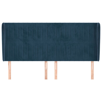 Testiera ad Orecchio Blu Scuro 163x23x118/128 cm in Velluto