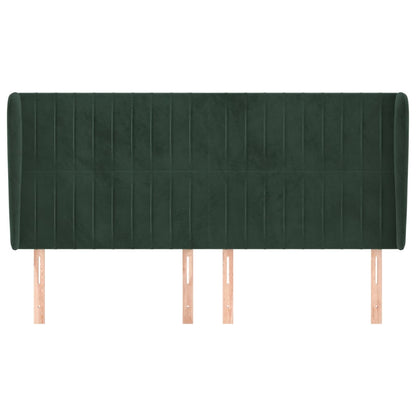 Testiera ad Orecchio Verde Scuro 183x23x118/128cm in Velluto