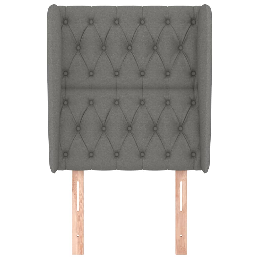 Testiera ad Orecchio Grigio Scuro 83x23x118/128 cm in Tessuto