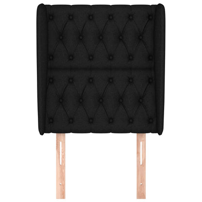 Testiera ad Orecchio Nera 83x23x118/128 cm in Tessuto