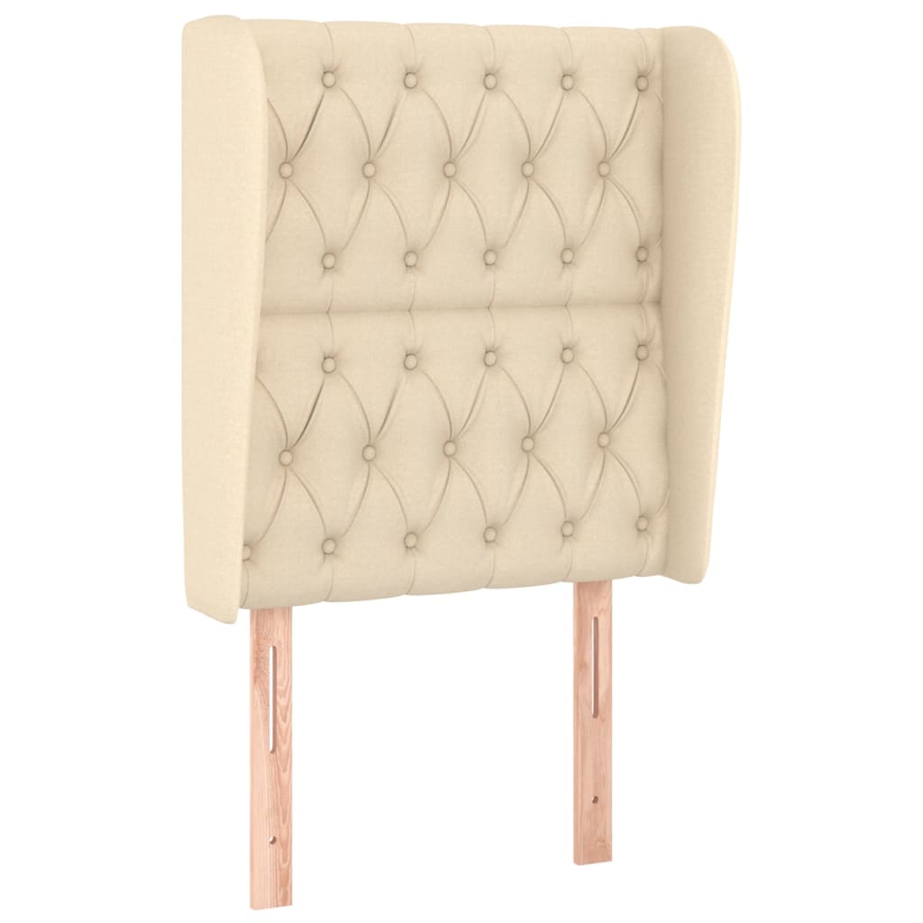 Testiera ad Orecchio Crema 83x23x118/128 cm in Tessuto