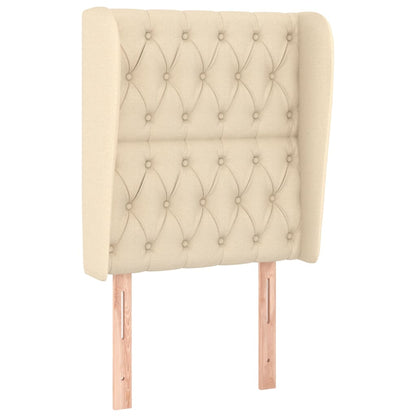 Testiera ad Orecchio Crema 83x23x118/128 cm in Tessuto