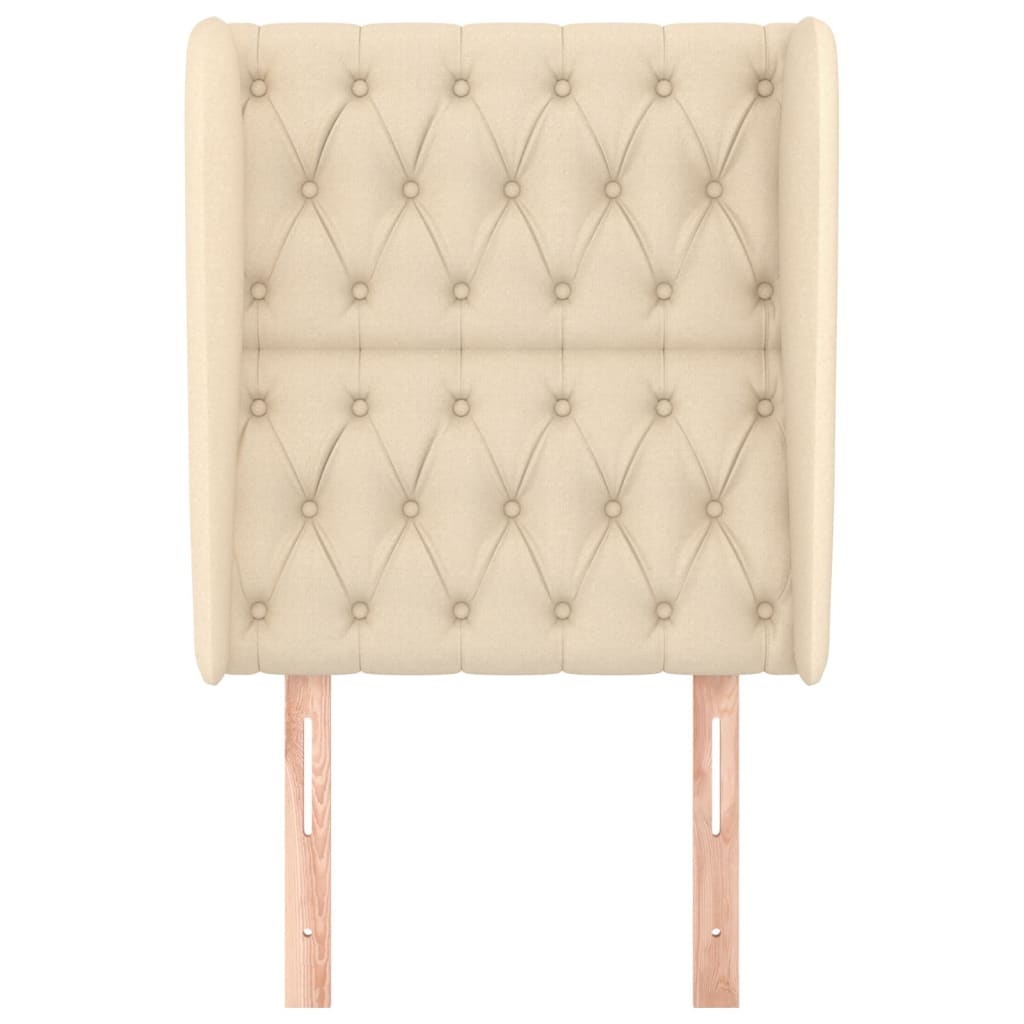 Testiera ad Orecchio Crema 83x23x118/128 cm in Tessuto