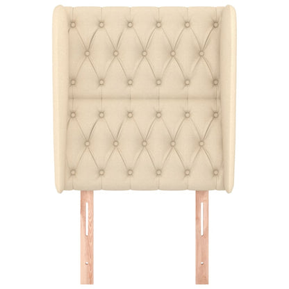 Testiera ad Orecchio Crema 83x23x118/128 cm in Tessuto