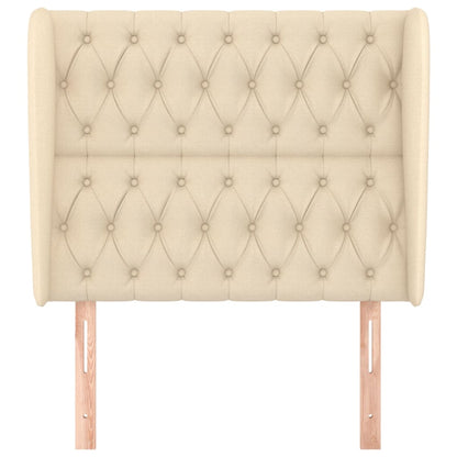 Testiera ad Orecchio Crema 103x23x118/128 cm in Tessuto