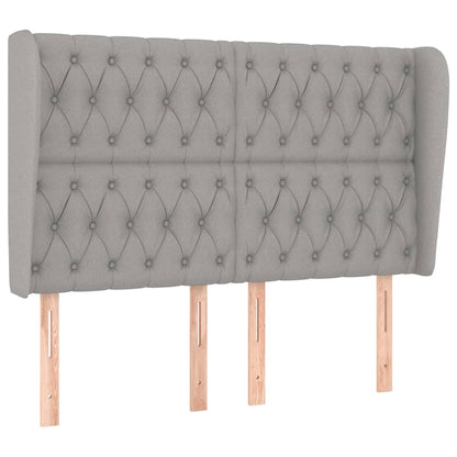 Testiera ad Orecchio Grigio Chiaro 147x23x118/128 cm in Tessuto