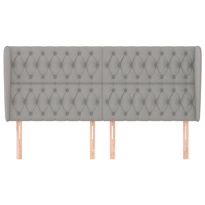 Testiera ad Orecchio Grigio Chiaro 183x23x118/128 cm in Tessuto