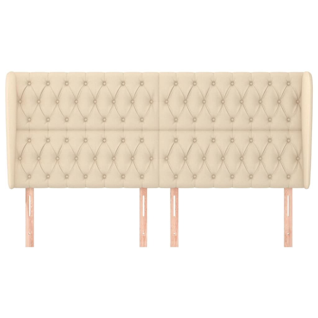 Testiera ad Orecchio Crema 183x23x118/128 cm in Tessuto