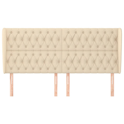 Testiera ad Orecchio Crema 183x23x118/128 cm in Tessuto