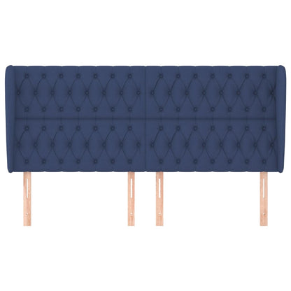 Testiera ad Orecchio Blu 203x23x118/128 cm in Tessuto