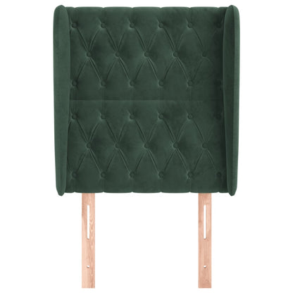 Testiera ad Orecchio Verde Scuro 83x23x118/128 cm in Velluto