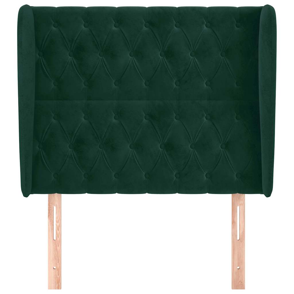 Testiera ad Orecchio Verde Scuro 103x23x118/128cm in Velluto | homemem39