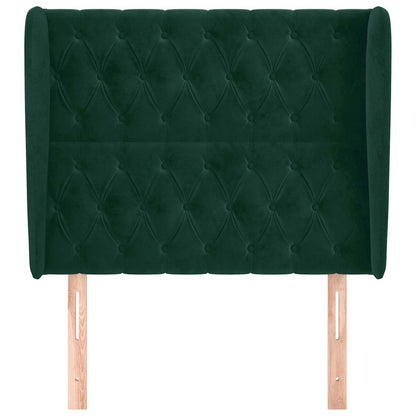 Testiera ad Orecchio Verde Scuro 103x23x118/128cm in Velluto | homemem39