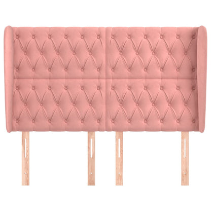 Testiera ad Orecchio Rosa 147x23x118/128 cm in Velluto | homemem39
