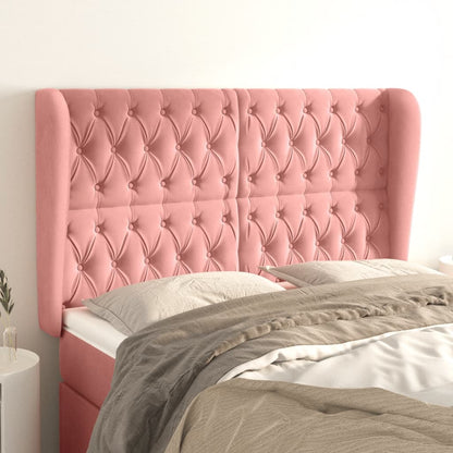 Testiera ad Orecchio Rosa 147x23x118/128 cm in Velluto | homemem39