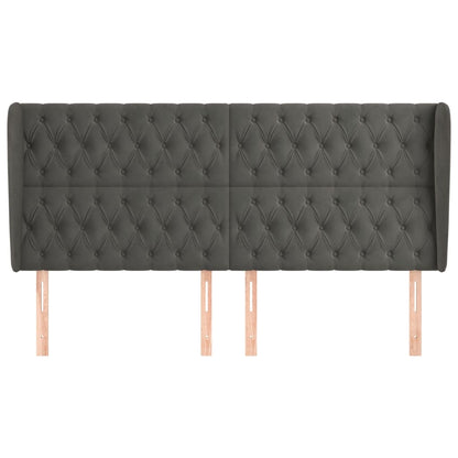 Testiera ad Orecchio GrigioScuro 183x23x118/128cm in Velluto