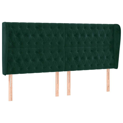 Testiera ad Orecchio Verde Scuro 203x23x118/128cm in Velluto