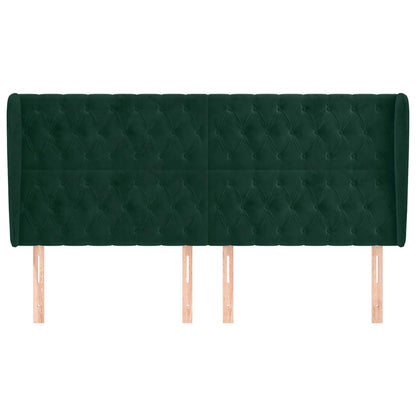 Testiera ad Orecchio Verde Scuro 203x23x118/128cm in Velluto