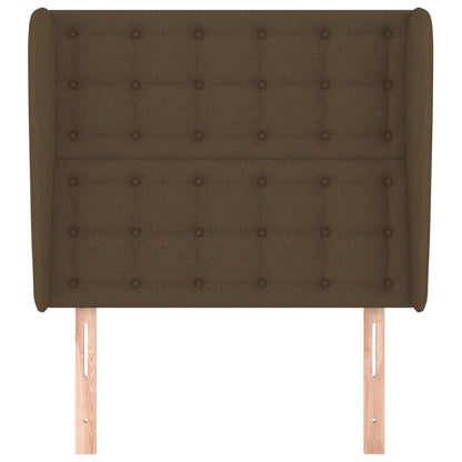 Testiera ad Orecchio Marrone Scuro 83x23x118/128 cm in Tessuto - homemem39