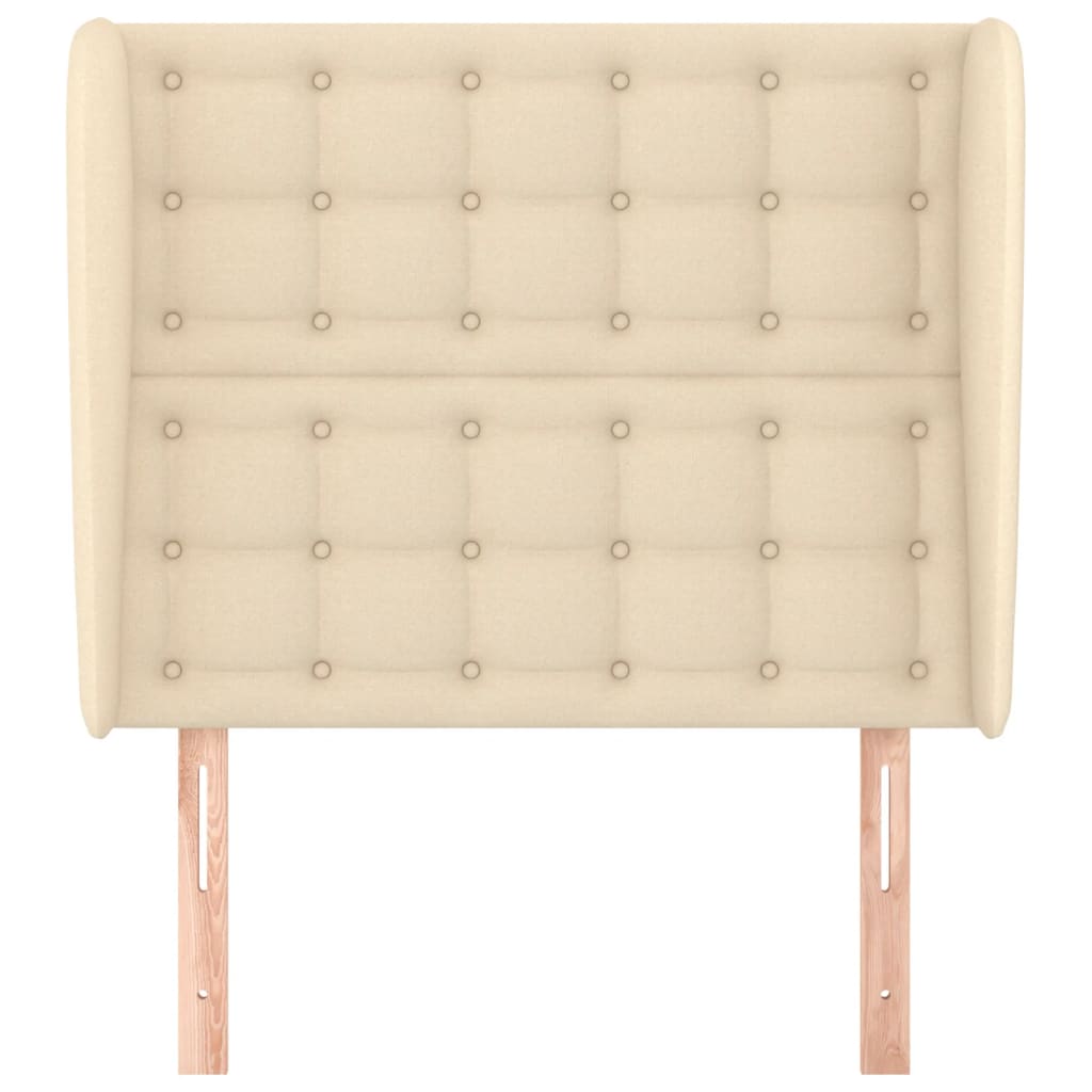 Testiera ad Orecchio Crema 83x23x118/128 cm in Tessuto